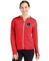 Houston Texans NFL Helmet Cutter & Buck Daybreak Eco Recycled Womens Full Zip Hoodie Red Front Thumbnail Image