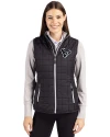 Houston Texans Mono - Cutter & Buck Rainier PrimaLoft® Womens Eco Insulated Full Zip Puffer Vest Black Front Thumbnail Image