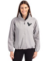 Houston Texans Mono - Cutter & Buck Charter Eco Recycled Womens Full-Zip Jacket Polished Medium Gray Front Thumbnail Image
