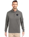 Houston Texans NFL Helmet Cutter & Buck Adapt Eco Knit Stretch Recycled Mens Quarter Zip Pullover Elemental Grey Front Thumbnail Image