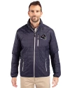 Houston Texans NFL Helmet Cutter & Buck Rainier PrimaLoft® Mens Eco Insulated Full Zip Puffer Jacket Dark Navy/Silver Front Thumbnail Image