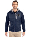 Houston Texans NFL Helmet Cutter & Buck Rainier Primaloft Mens Eco Full Zip Hybrid Jacket Dark Navy Front Thumbnail Image