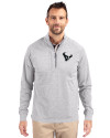 Houston Texans Mono - Cutter & Buck Adapt Eco Knit Heather Mens Big & Tall Quarter Zip Pullover Polished Heather Front Thumbnail Image