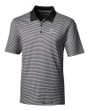 View image 3: Virginia Tech Hokies Cutter & Buck Forge Tonal Stripe Stretch Mens Big and Tall Polo Black Mannequin