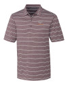 View image 3: Virginia Tech Hokies Cutter & Buck Forge Epic Confidence Recycled Heathered Stripe Stretch Mens Polo Bordeaux Mannequin