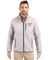 Virginia Tech Hokies Cutter & Buck Rainier PrimaLoft® Mens Eco Insulated Full Zip Puffer Jacket Polished Medium Gray Front Thumbnail Image