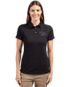 Pitt Panthers Cutter & Buck Advantage Eco Tri-Blend Pique Womens Polo Black Front Thumbnail Image