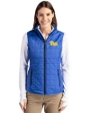 Pitt Panthers Cutter & Buck Rainier PrimaLoft® Womens Eco Insulated Full Zip Puffer Vest Royal Front Thumbnail Image