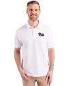 Pitt Panthers Cutter & Buck Advantage Eco Tri-Blend Pique Mens Polo White Front Thumbnail Image