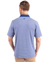 Kansas Jayhawks Cutter & Buck Forge Tonal Stripe Stretch Mens Big and Tall Polo Tour Blue Back Thumbnail Image