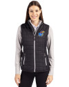 Kansas Jayhawks Cutter & Buck Rainier PrimaLoft® Womens Eco Insulated Full Zip Puffer Vest Black Front Thumbnail Image