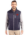 Dayton Flyers Cutter & Buck Rainier PrimaLoft® Mens Big and Tall Eco Insulated Full Zip Puffer Vest Dark Navy/Silver Front Thumbnail Image