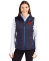 Dayton Flyers Cutter & Buck Rainier PrimaLoft® Womens Eco Insulated Full Zip Puffer Vest Dark Navy Front Thumbnail Image