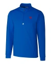 Dayton Flyers Cutter & Buck Traverse Stretch Eco Quarter Zip Mens Pullover Tour Blue Mannequin Thumbnail Image