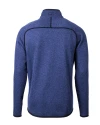 Dayton Flyers Cutter & Buck Mainsail Sweater-Knit Mens Full Zip Jacket Tour Blue Heather Mannequin Back Thumbnail Image