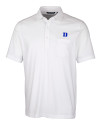 Duke Blue Devils Cutter & Buck Advantage Tri-Blend Jersey Mens Pocket Polo White Mannequin Thumbnail Image