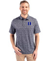 Duke Blue Devils Cutter & Buck Pike Constellation Print Stretch Mens Polo Black Front Thumbnail Image