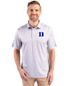 Duke Blue Devils Cutter & Buck Pike Constellation Print Stretch Mens Polo Polished Medium Gray Front Thumbnail Image