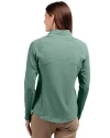 Notre Dame Fighting Irish Alumni - Cutter & Buck Adapt Eco Knit Heather Recycled Womens Full Zip Hunter Heather Back Thumbnail Image