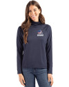 Cleveland Browns Americana Cutter & Buck Coastline Epic Comfort Recycled Womens Funnel Neck Navy Blue Front Thumbnail Image
