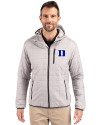 Duke Blue Devils Cutter & Buck Rainier Primaloft Eco Mens Full Zip Hooded Jacket Polished Medium Gray Front Thumbnail Image