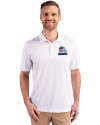 Cleveland Browns Americana Cutter & Buck Prospect Eco Textured Stretch Recycled Mens Big & Tall Polo White Front Thumbnail Image