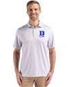 Duke Blue Devils Alumni Cutter & Buck Pike Eco Diamond Dot Print Recycled Mens Big & Tall Polo Polished Medium Gray Front Thumbnail Image