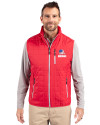 View image 7: Cleveland Browns Americana Cutter & Buck Rainier Recycled Insulated Puffer Mens Big & Tall Full Zip Vest Red Front