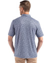 Cleveland Browns Americana Cutter & Buck Pike Eco Flora Print Recycled Mens Polo Navy Blue Back Thumbnail Image