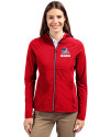 Cleveland Browns Americana Cutter & Buck Adapt Eco Knit Hybrid Recycled Womens Full Zip Jacket Red Front Thumbnail Image