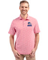 Cleveland Browns Americana Cutter & Buck Virtue Eco Pique Botanical Print Recycled Mens Polo Red Front Thumbnail Image