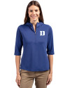 Duke Blue Devils Cutter & Buck Virtue Eco Pique Recycled Half Zip Pullover Womens Hoodie Tour Blue Front Thumbnail Image