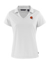 Cleveland Browns Helmet Cutter & Buck Daybreak Eco Recycled Womens V-neck Polo White Mannequin Thumbnail Image