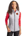 Cleveland Browns Helmet Cutter & Buck Rainier PrimaLoft® Womens Eco Insulated Full Zip Puffer Vest Polished Medium Gray Front Thumbnail Image