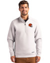 Cleveland Browns Helmet Cutter & Buck Roam Epic Versatility Recycled Quarter Zip Mens Pullover Solitare Front Thumbnail Image