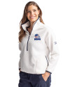Cleveland Browns Americana Cutter & Buck Cascade Eco Fleece Womens Pullover Jacket Shell/Navy Blue Front Thumbnail Image