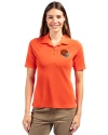 Cleveland Browns Helmet Cutter & Buck Virtue Eco Pique Recycled Womens Polo College Orange Front Thumbnail Image
