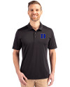 Duke Blue Devils Cutter & Buck Prospect Eco Textured Stretch Recycled Mens Short Sleeve Polo Black Front Thumbnail Image