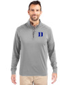 Duke Blue Devils Cutter & Buck Adapt Eco Knit Stretch Recycled Mens Quarter Zip Pullover Polished Medium Gray Front Thumbnail Image
