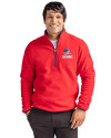 Cleveland Browns Americana Cutter & Buck Cascade Eco Fleece Mens Quarter Zip Jacket Red/Navy Blue Front Thumbnail Image
