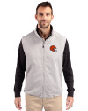 Cleveland Browns Helmet Cutter & Buck Charter Eco Recycled Mens Full-Zip Vest Polished Medium Gray Front Thumbnail Image