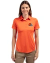 Cleveland Browns Cutter & Buck Prospect Eco Textured Stretch Recycled Womens Short Sleeve Polo College Orange Front Thumbnail Image