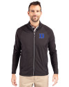 Duke Blue Devils Cutter & Buck Adapt Eco Knit Hybrid Recycled Mens Full Zip Jacket Black Front Thumbnail Image