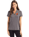 Cleveland Browns Cutter & Buck Forge Eco Heathered Stretch Womens Blade Top Dark Black Heather Front Thumbnail Image