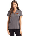 Cleveland Browns Helmet Cutter & Buck Forge Eco Heathered Stretch Womens Blade Top Dark Black Heather Front Thumbnail Image