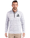 Cleveland Browns Mono Cutter & Buck Traverse Stretch Eco Camo Print Quarter Zip Mens Pullover Charcoal Front Thumbnail Image