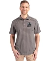 Cleveland Browns Mono Cutter & Buck Virtue Eco Pique Stripe Recycled Mens Polo Black Front Thumbnail Image