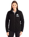 Cleveland Browns Mono Cutter & Buck Cascade Eco Fleece Womens Full Zip Jacket Black Front Thumbnail Image