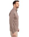Cleveland Browns Monochromatic Cutter & Buck Adapt Recycled Soft Knit Stretch Mens Heathered Quarter Zip Pullover  Mushroom Heather Side Thumbnail Image