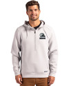 View image 10: Cleveland Browns Monochromatic Cutter & Buck Roam Recycled Buttery-Soft Knit Mens Half Zip Hooded Pullover Solitaire Front